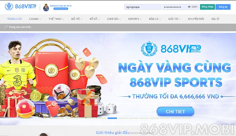 Cập nhật phương thức đăng nhập 868VIP