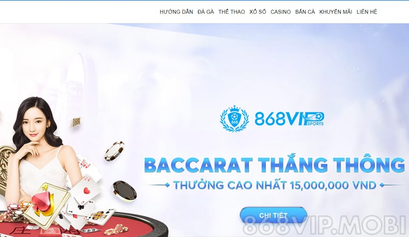 Trang giao diện cung cấp tiện ích của nhà cái 868VIP